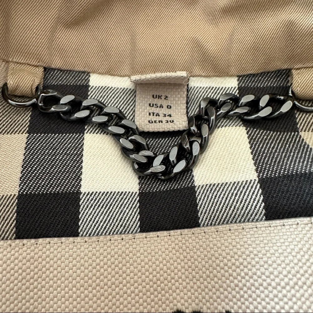 Burberry cotton gabardine long trench coat US 0 - Picture 7 of 15
